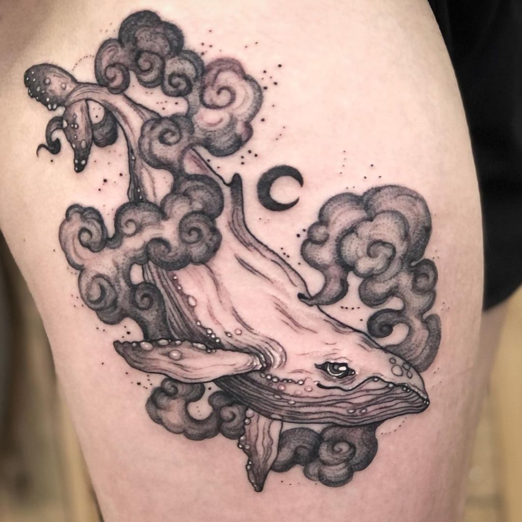 Cloud Tattoo Of A Whale
