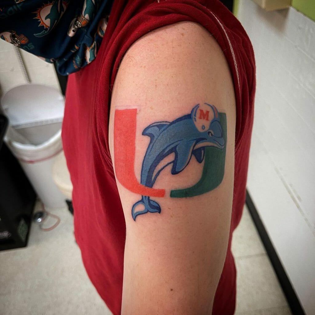 Colored Dolphin Tattoo