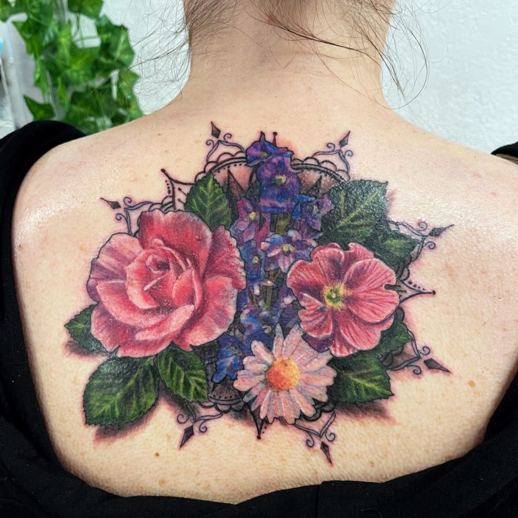 Colourful Cover Up Tattoos
