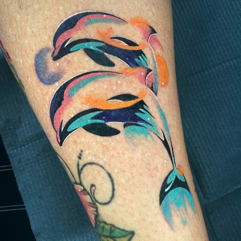 Colourful Dolphin Tattoos