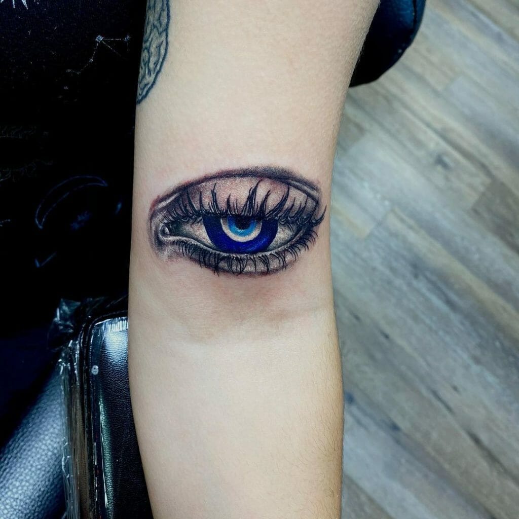 Colourful Evil Eye Tattoos To Ward Off Misfortune