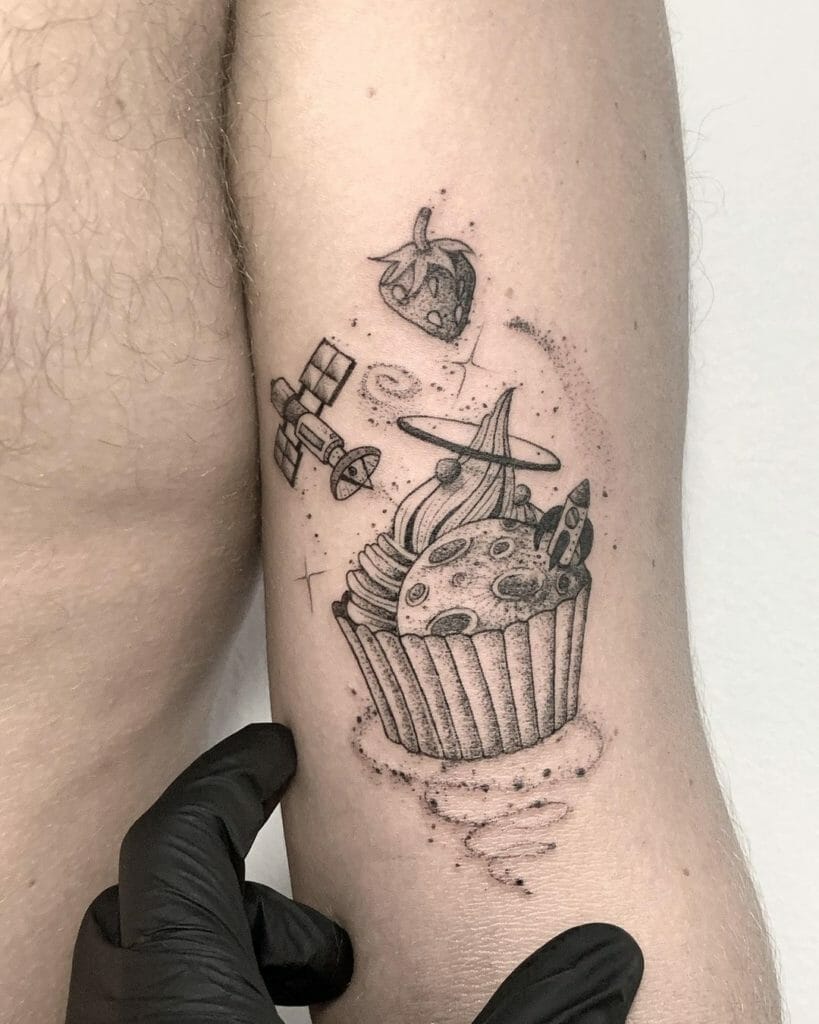 Cosmic Cupcake Tattoo Design