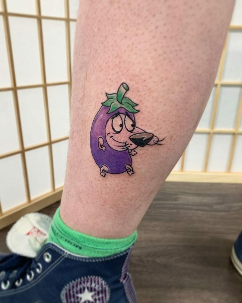 Courage The Cowardly Dog Eggplant Tattoo