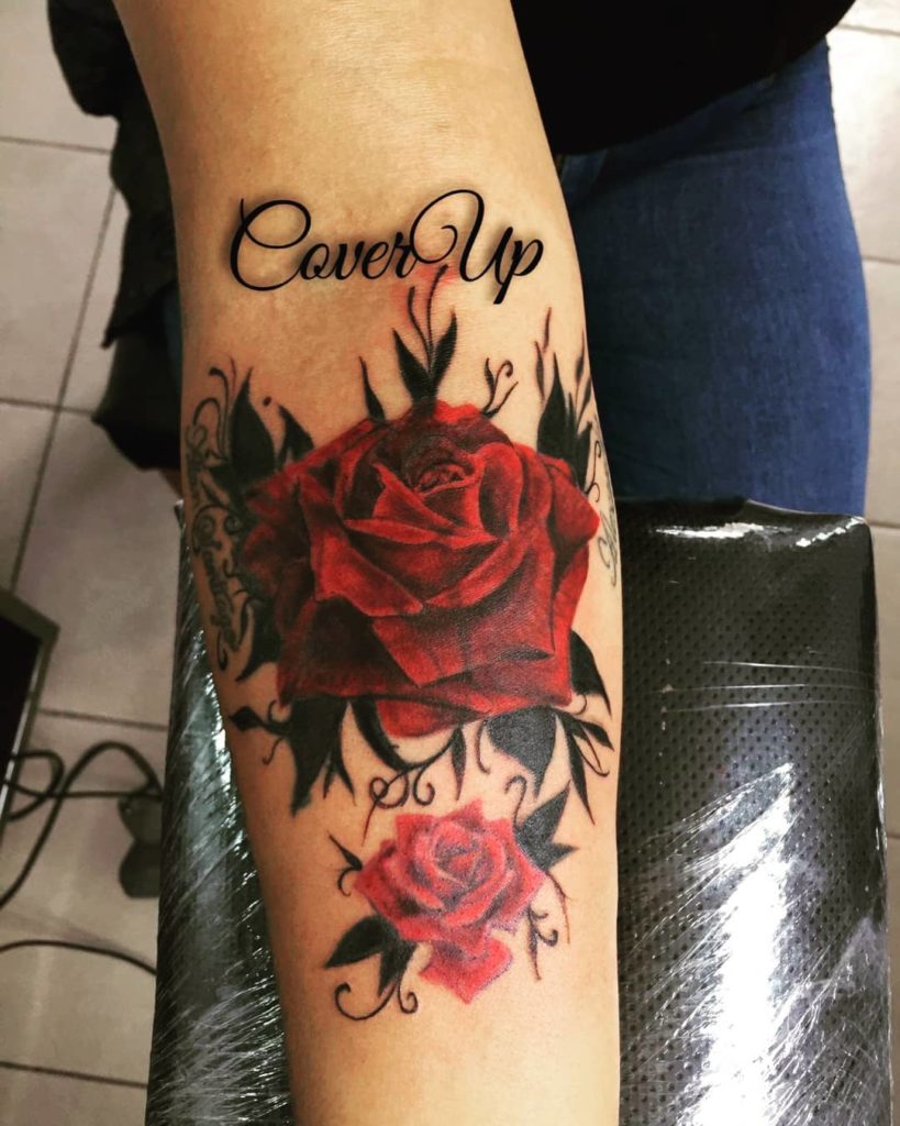 Cover up rose Tattoo