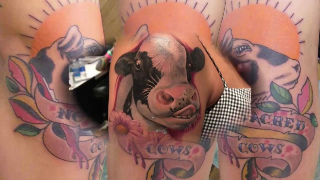 Cow Cartoon Tattoo