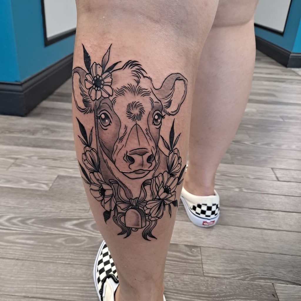 Cow Tattoo Designs For Your Leg
