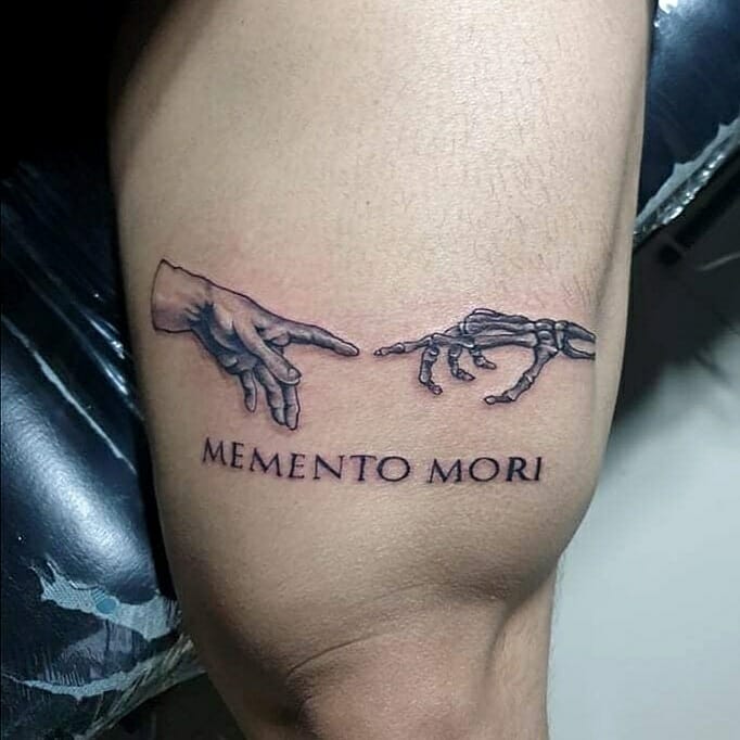 Creation Of Adam Memento Mori Tattoo