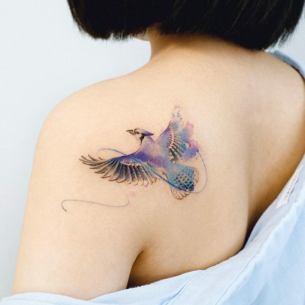 Cute Blue Bird Tattoo
