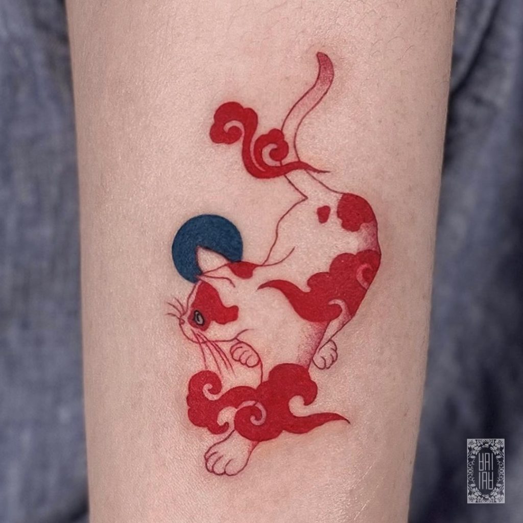 Cute Cloud Tattoo Design For The Cat Lovers