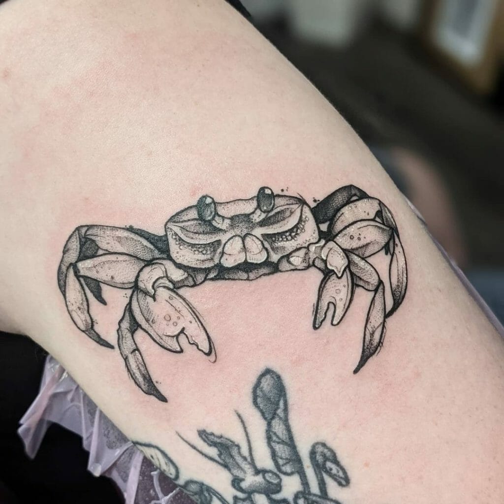 Cute Crab Tattoo Idea For Cute Art Lovers