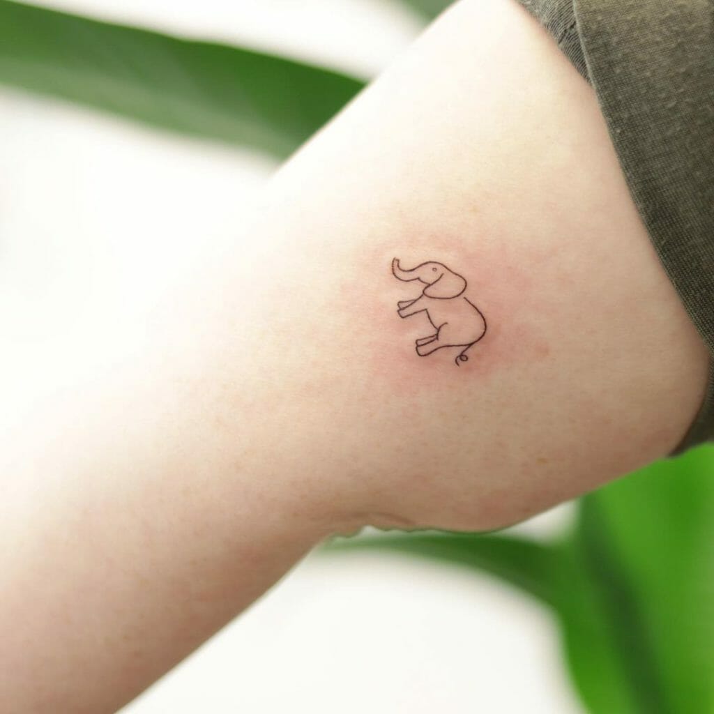 Cute Little Elephant Tattoo