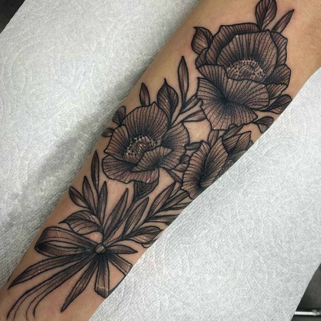Dark Flower Bouquet Tattoo