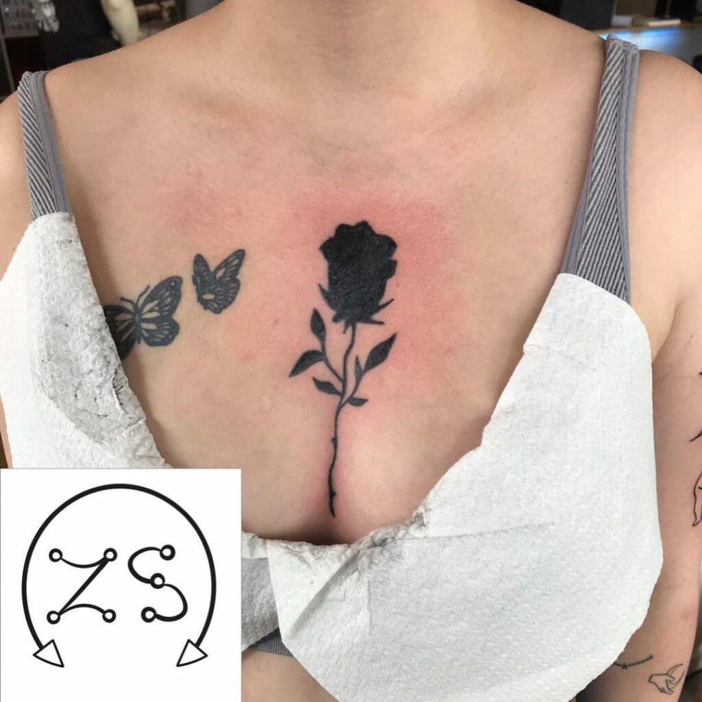 Dead Rose Tattoo Design In Black