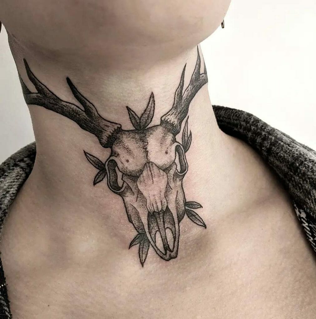 Deer Tattoo Design For Your Neck