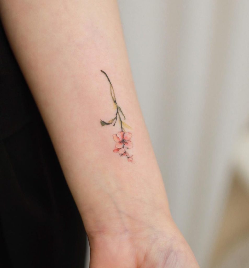 Delicate Cherry Blossom Tattoo
