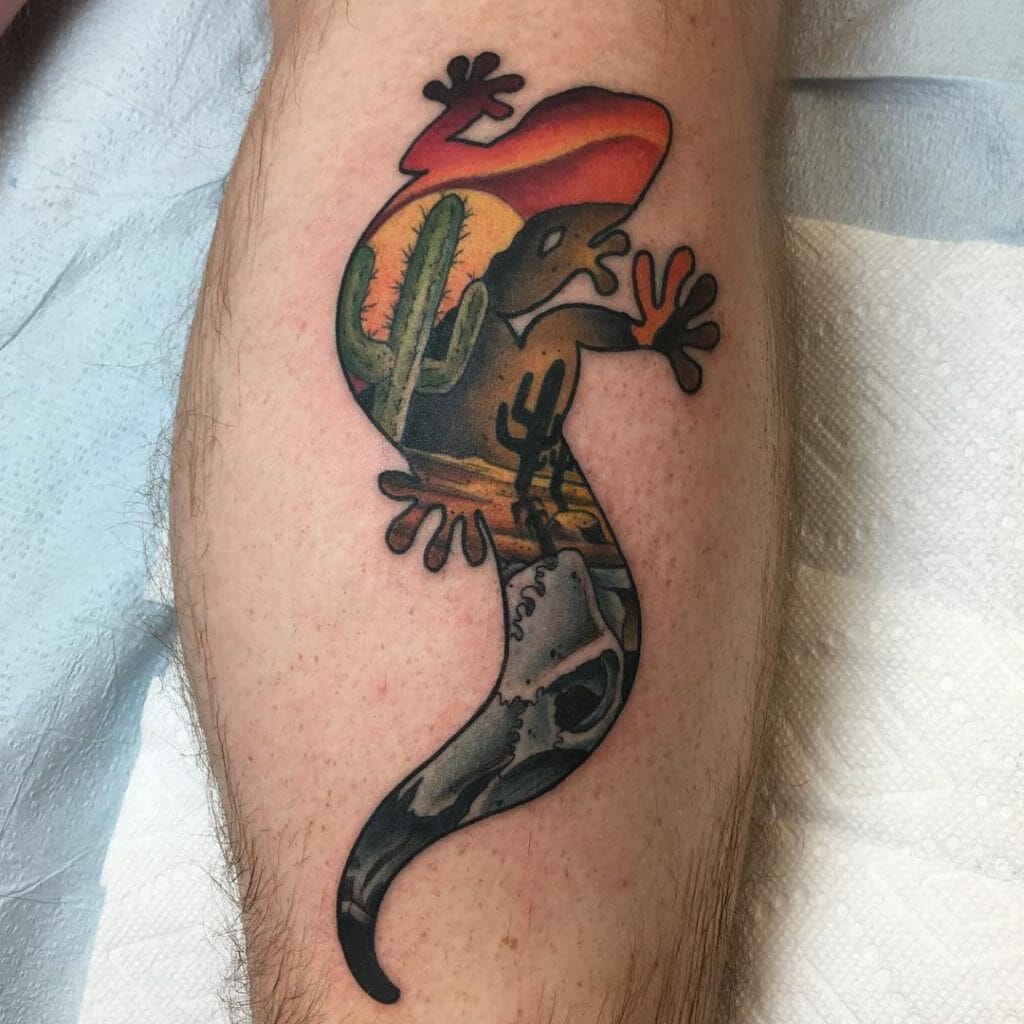 Desert gecko tattoo