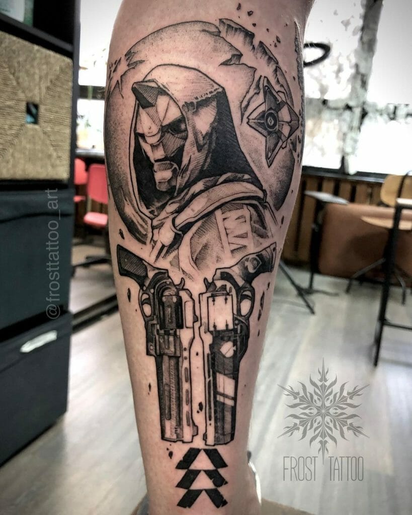Destiny Game Tattoo Featuring Cayde-6 For Fans Of The Character