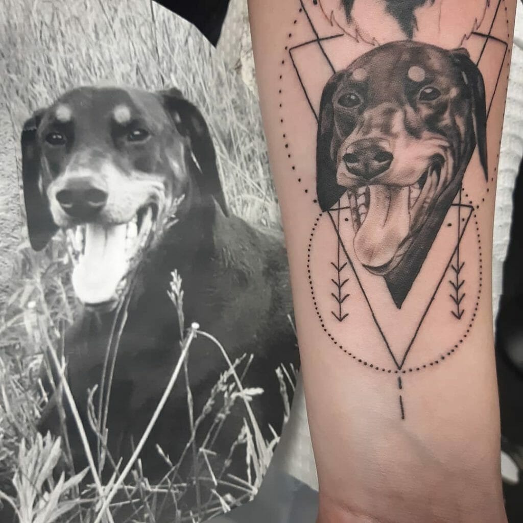 Dog Memorial Portrait Tattoo