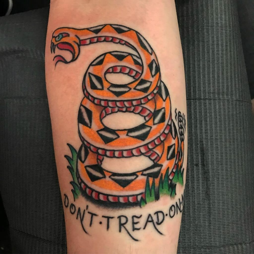Dont Tread On Me Tattoo In Colour