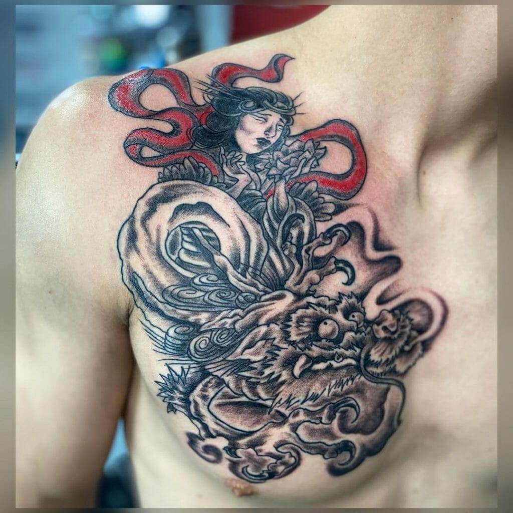 Dragon Chest Tattoo