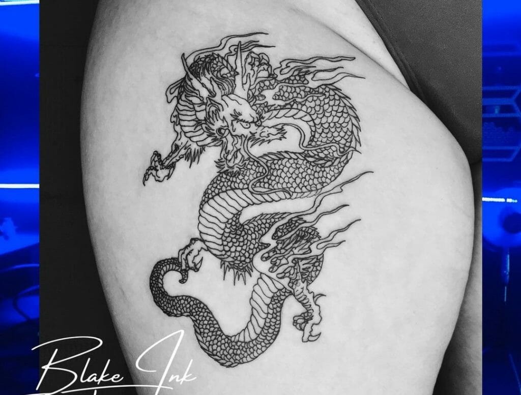 Dragon Thigh Tattoos