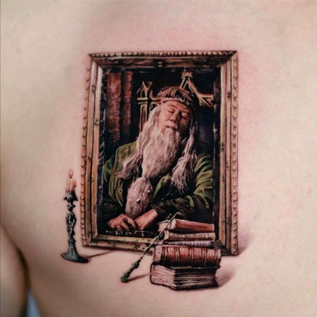 Dumbledore Sleeping Portrait Tattoo