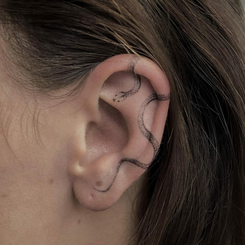 Ear Tattoo Ideas With Animals