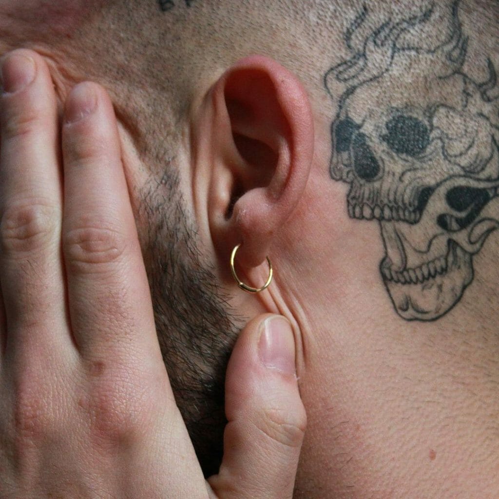 Ear Tattoos With A Skull