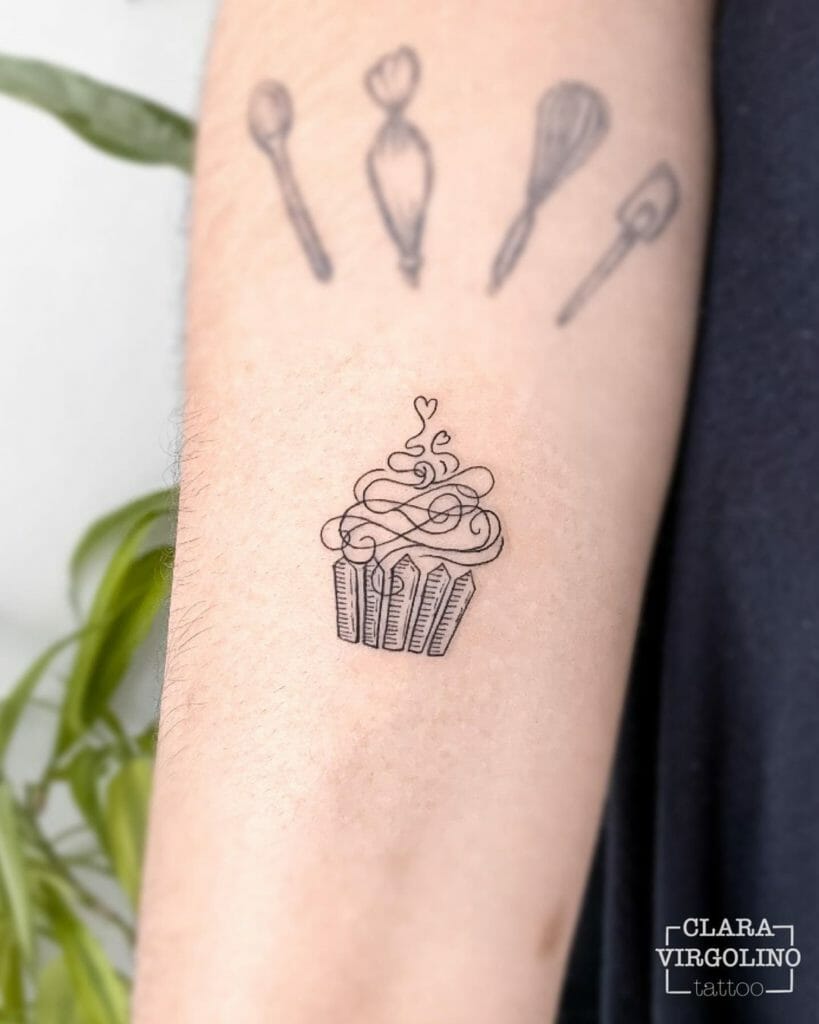 Effortless Cupcake Tattoo Design