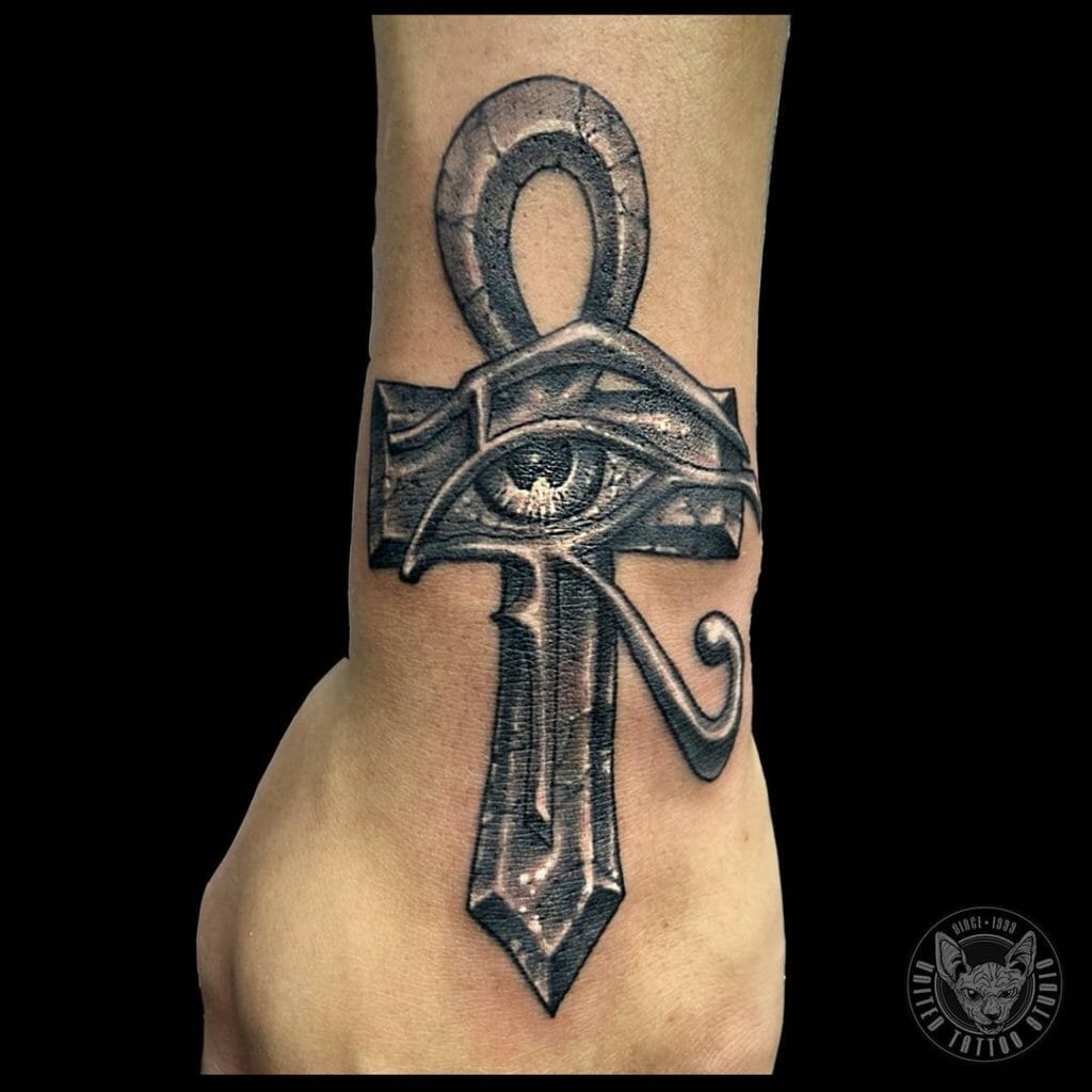 Egyptian Ankh And Eye Of Horus Tattoo