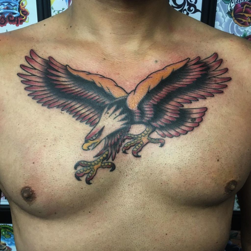 Enticing Eagle Chest Tattoo