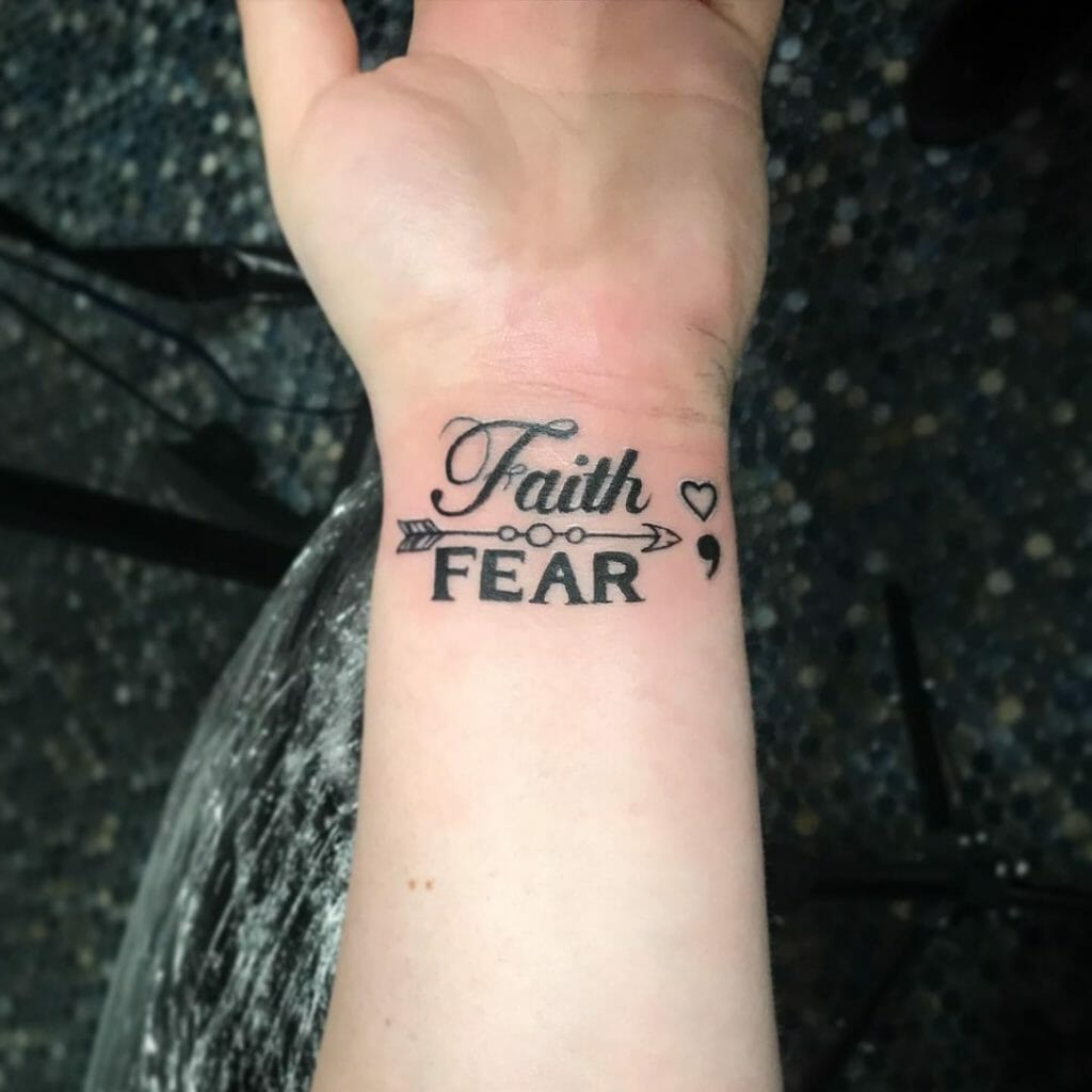 Faith Over Fear Wrist Tattoo