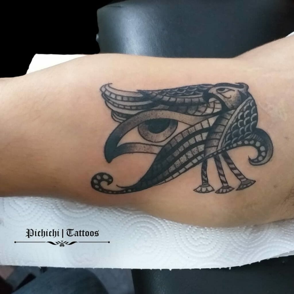 Falcon And Eye Of Horus Tattoo