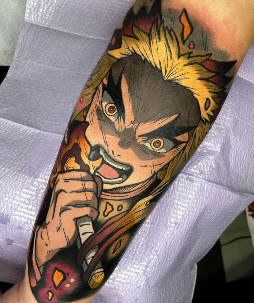 Fiery Kyojuro Rengoku Tattoo