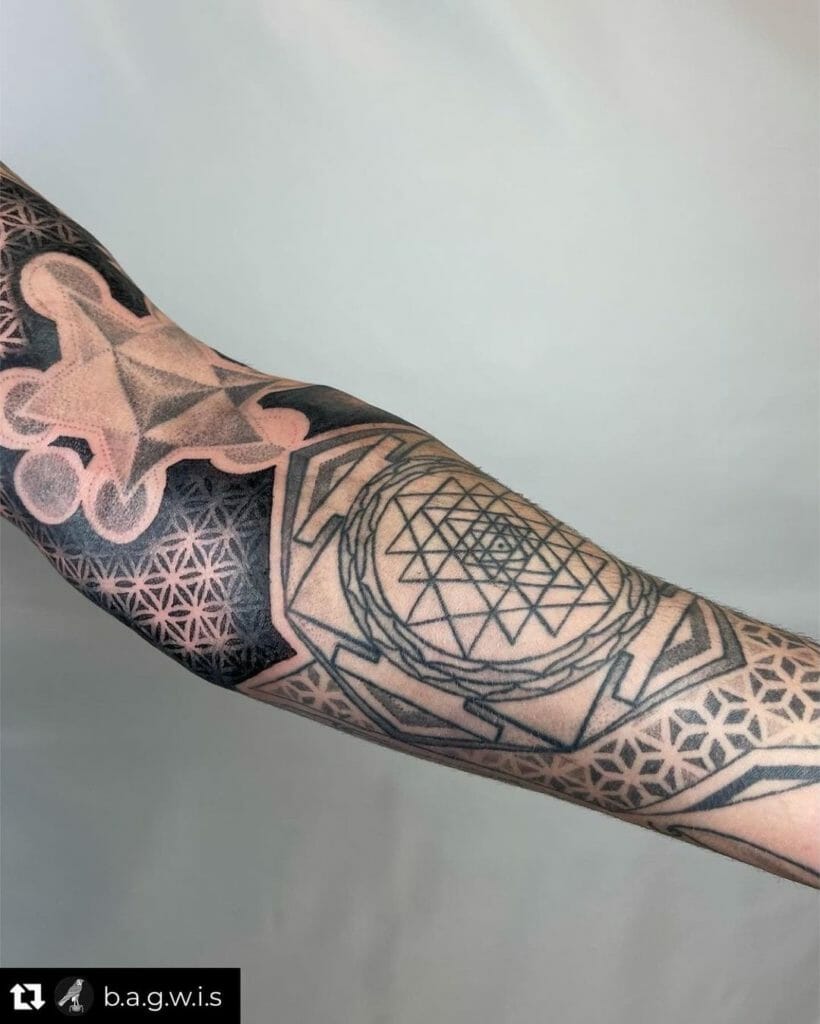 Filigree Tattoos With Geometric Patterns