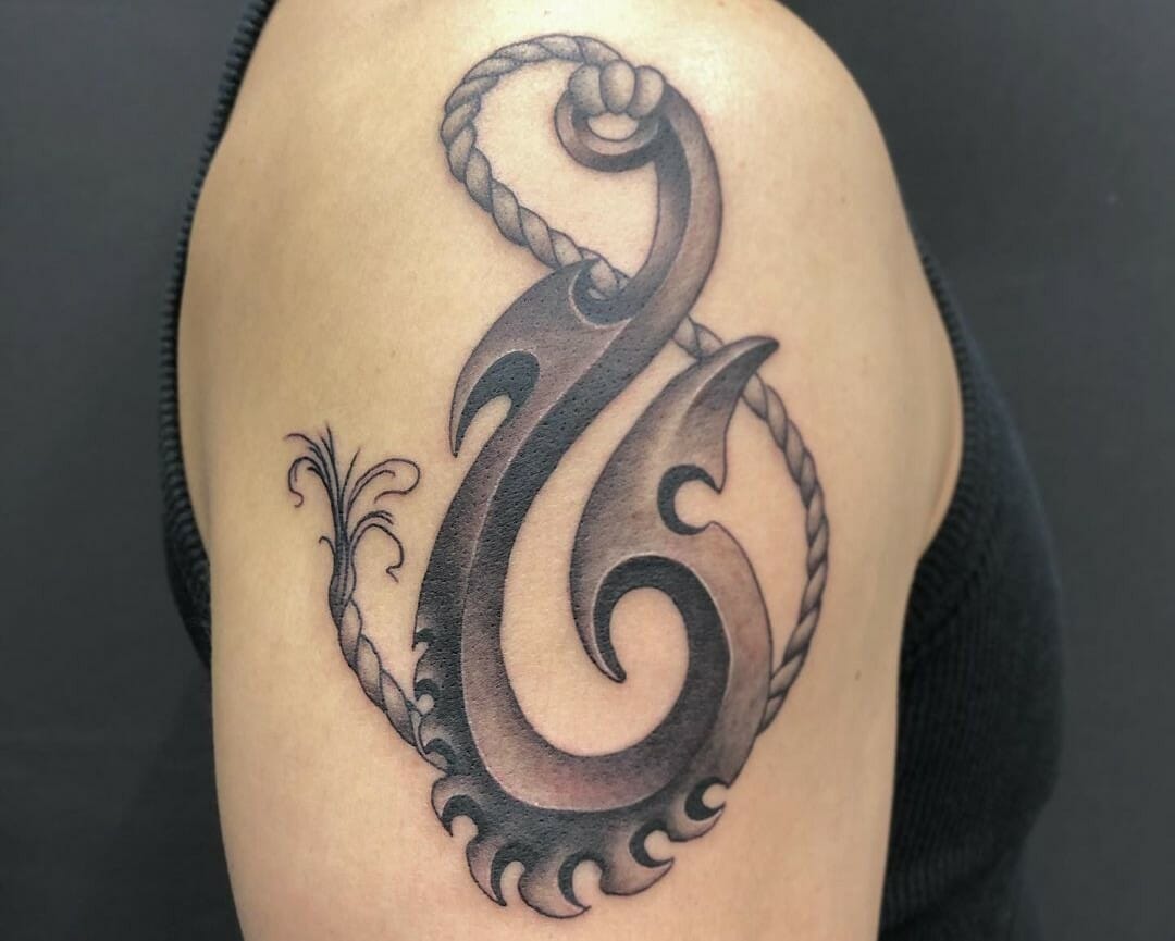 Happy Sailor Tattoo Tonga  FISH HOOK WITH DESIGN by James A Tongan Fish  Hook designed specially for our Spear Fishing friend Randi If you want  some design added to a shape