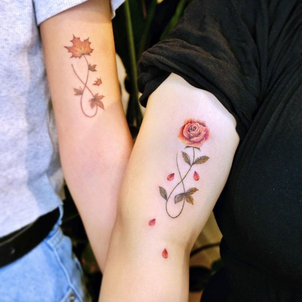 Floral Couple Tattoo