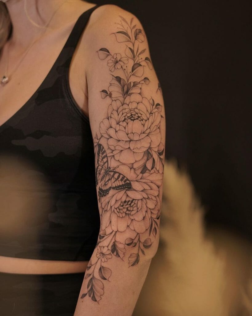 Floral Sleeve Tattoos In Nature