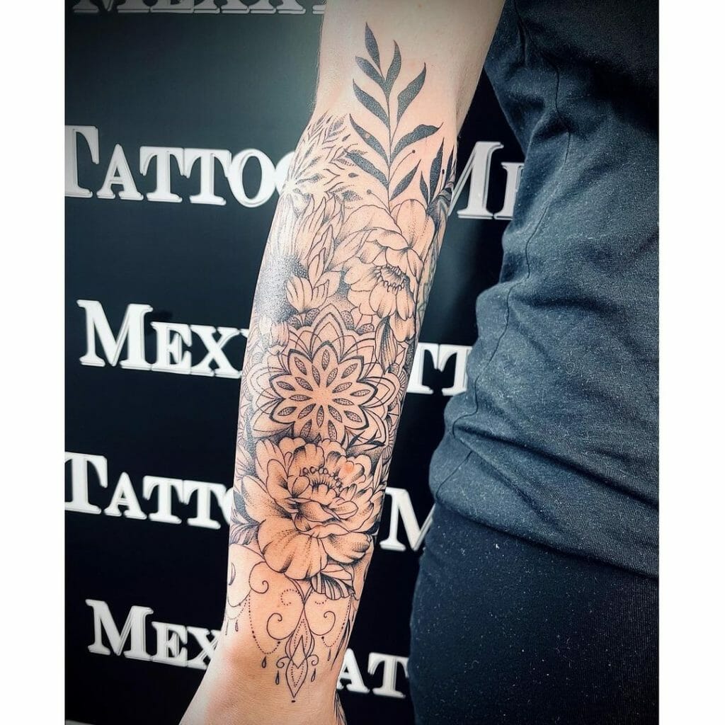 Flower Arm Sleeve Tattoo