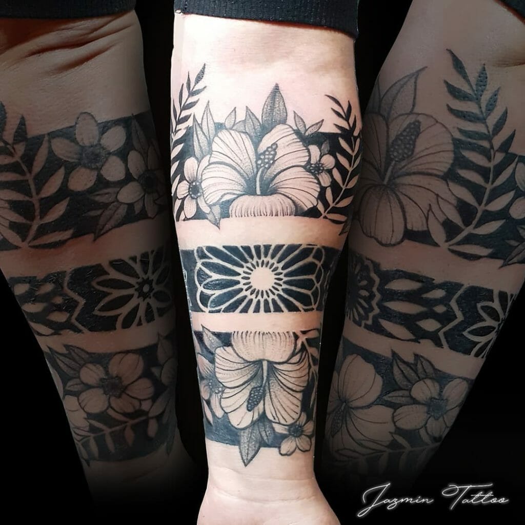 Flower Band Sleeve Tattoo