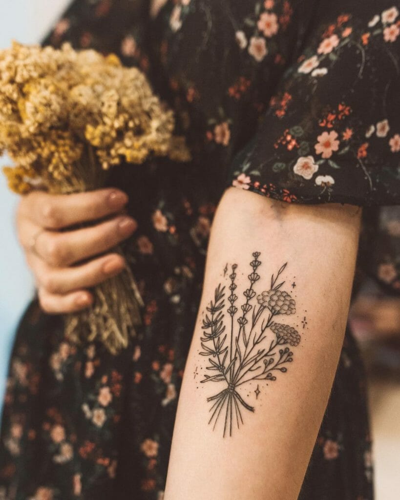 Flower Bouquet Tattoo 