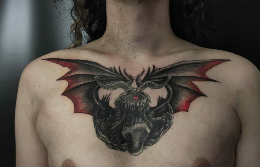 Flying Demon Doom Tattoo