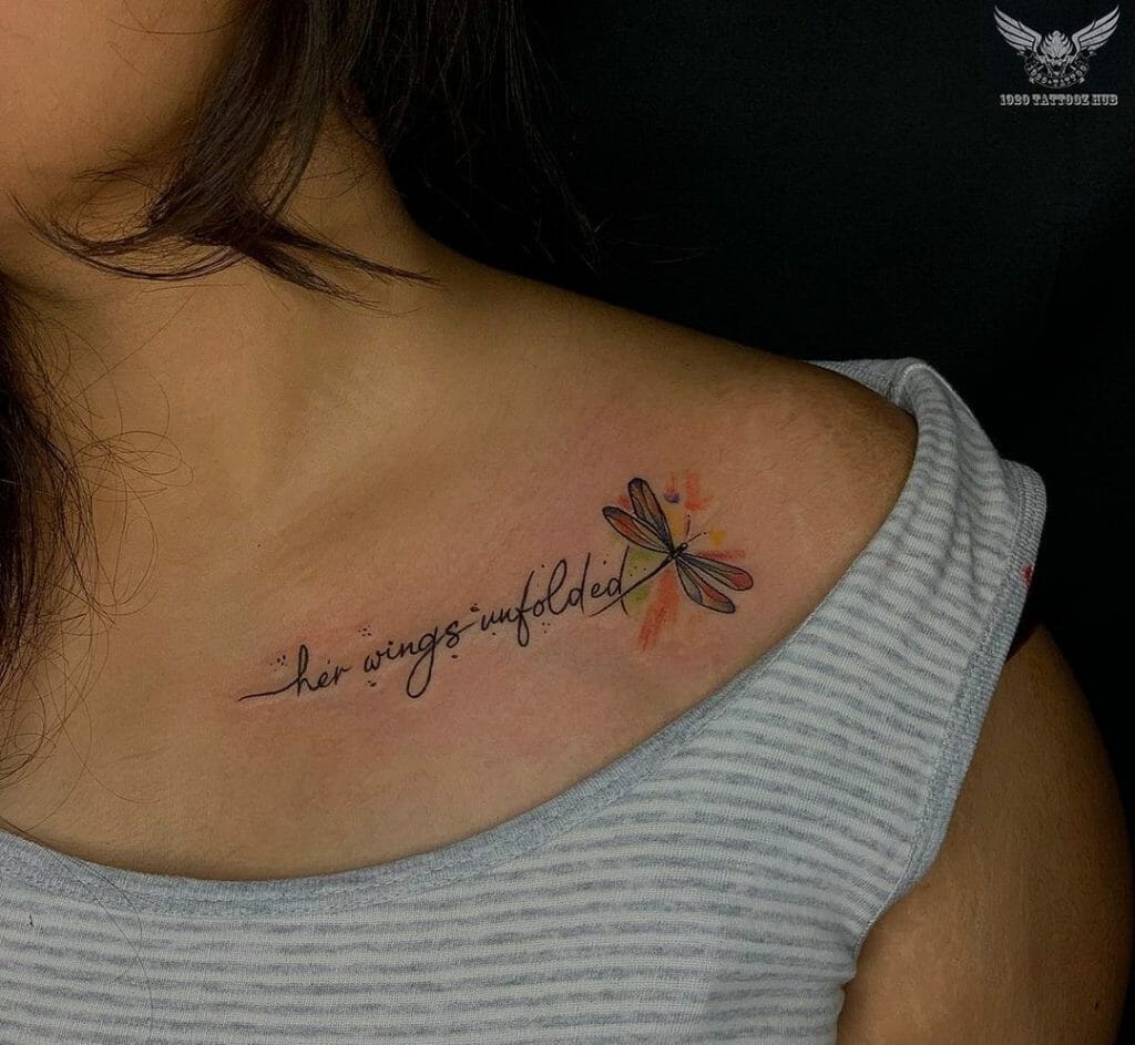 Flying Dragonfly Tattoo