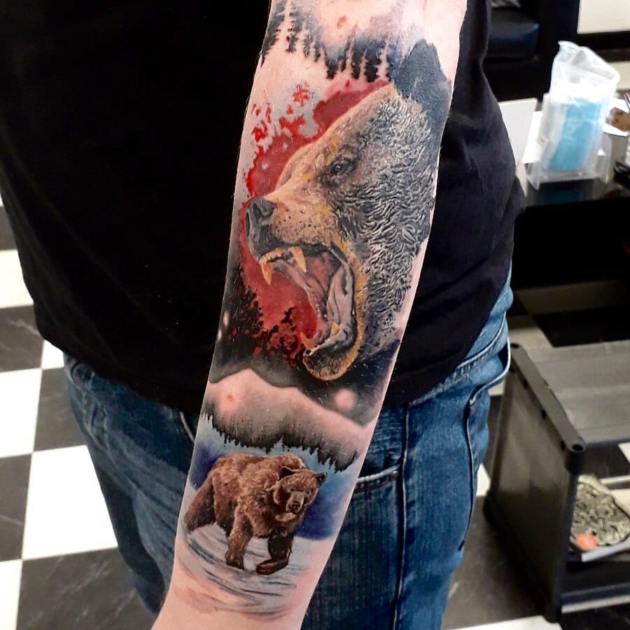 Forest Bear Tattoo