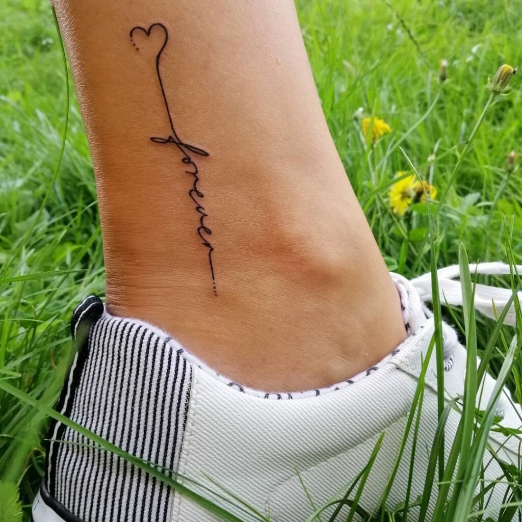 Forever Tattoo On Ankle