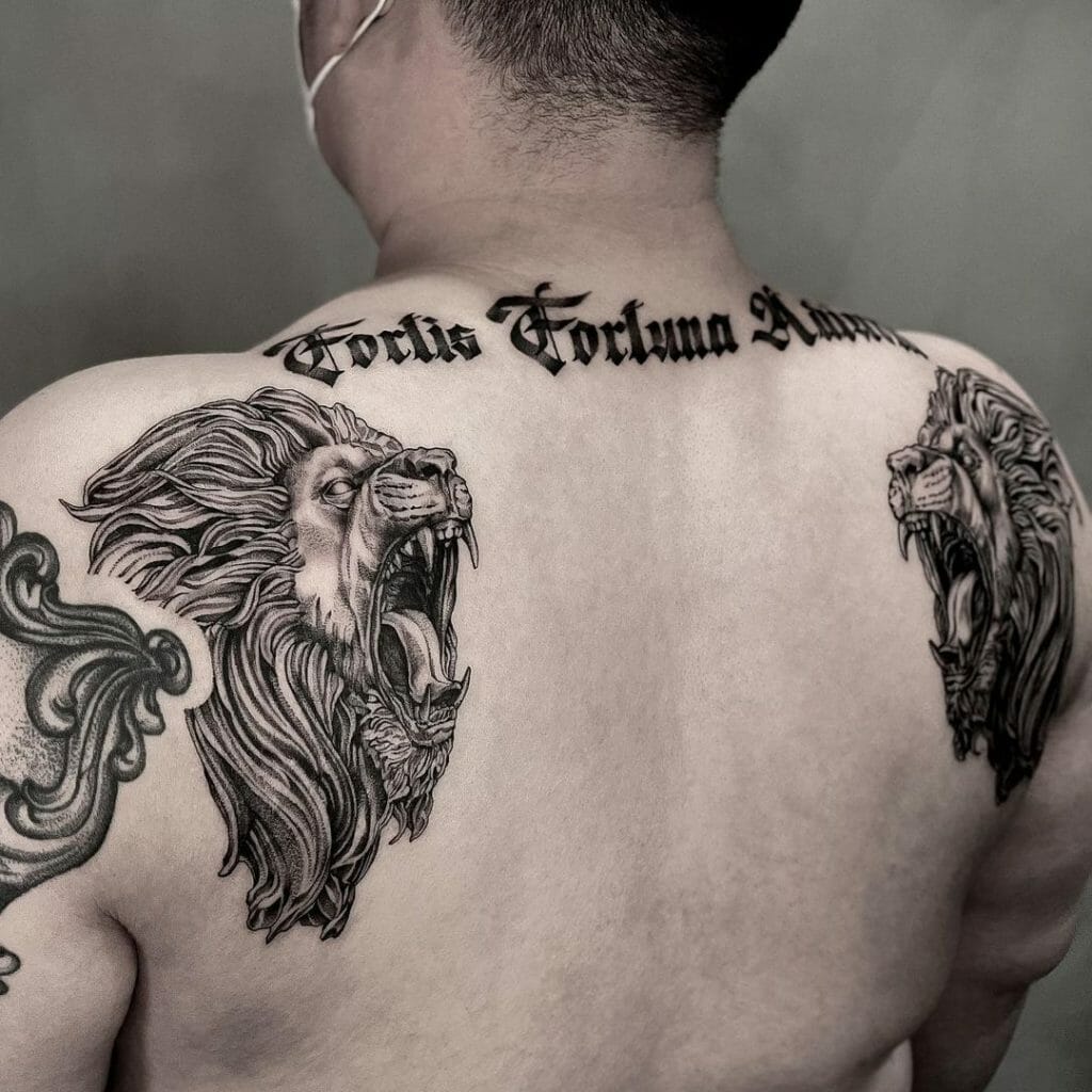Fortis Fortuna Adiuvat Back Tattoo