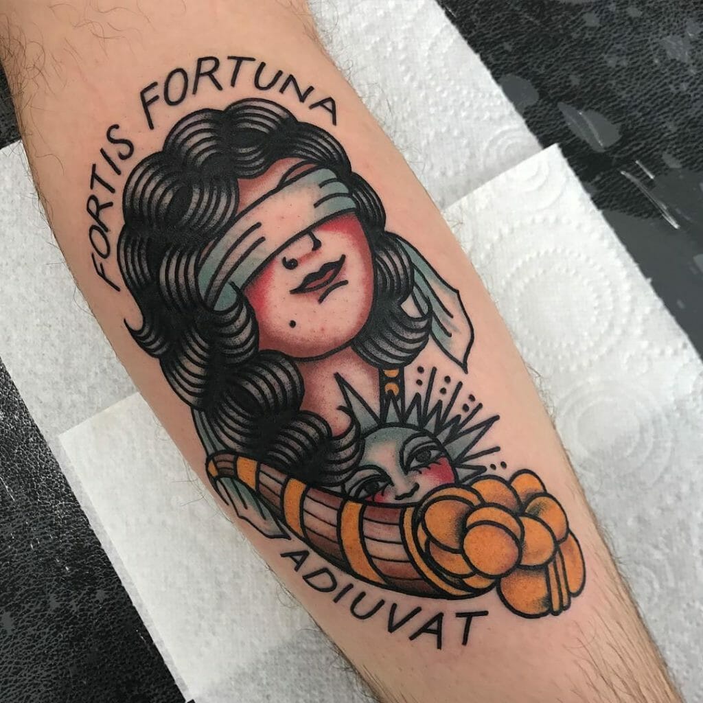 Fortis Fortuna Tattoo With The Roman Goddess