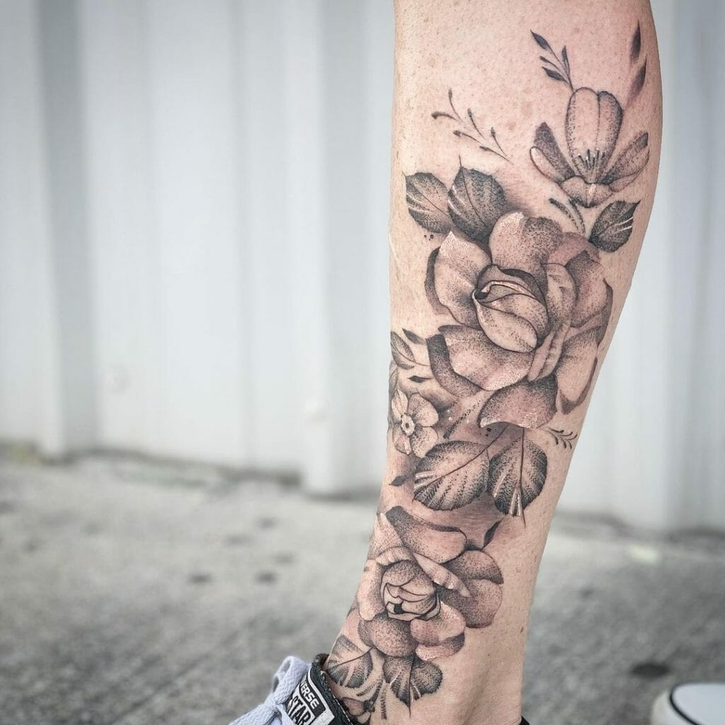 Freehand Gardenia Tattoo Design