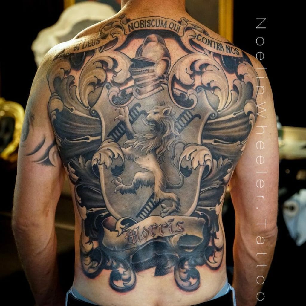 Full-length Family Crest Tattoos On Back