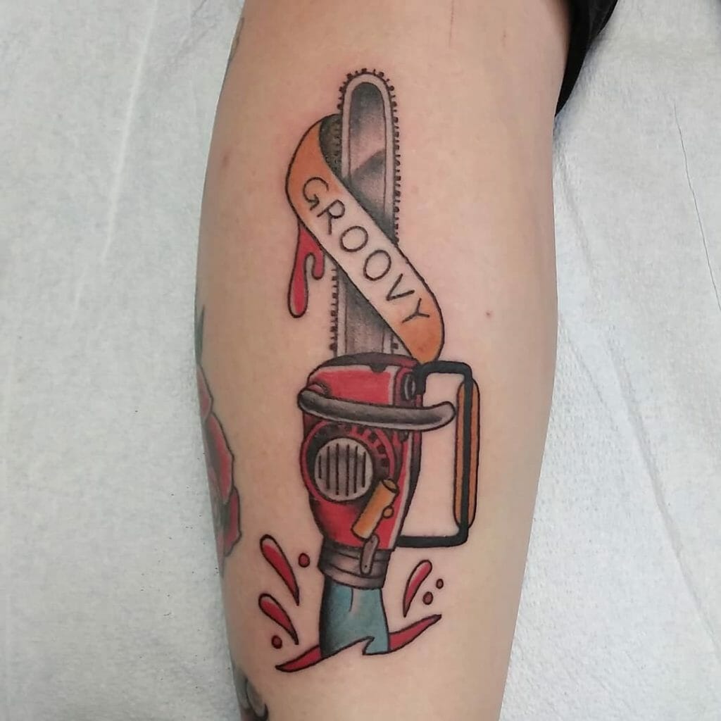 Fun 'The Evil Dead' Tattoos With The Word 'Groovy' On Them